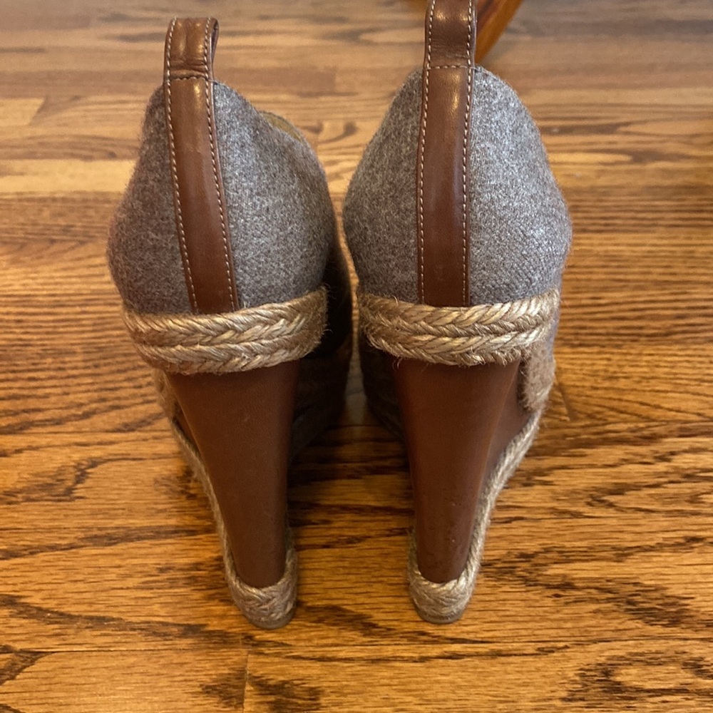 Christian Louboutin Gray and Brown Espadrille Heels - Picture 5 of 6